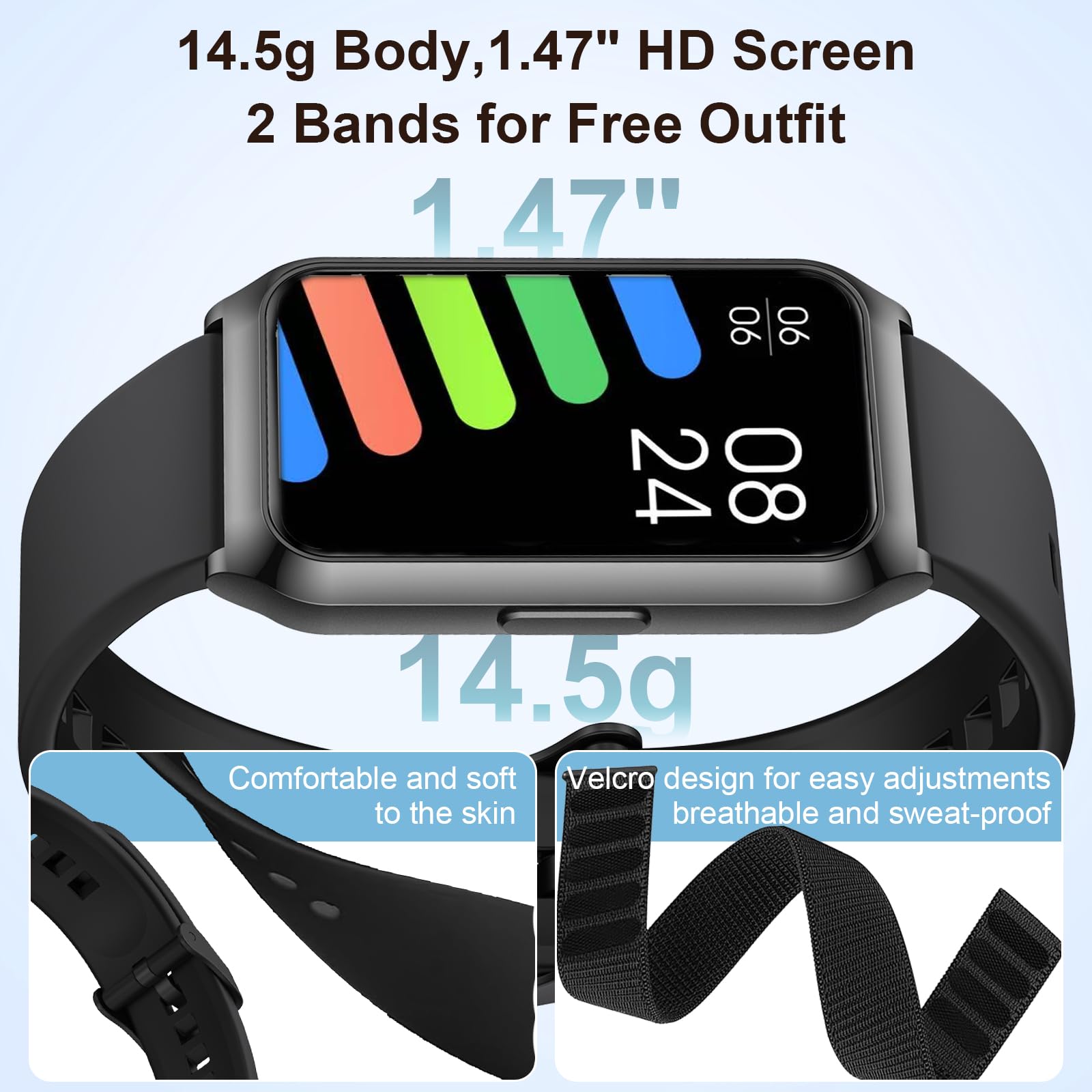 Gadixy Smart Watches For Women Men Fitness Tracker With Blood Oxygen/Heart Rate/Step Counter/Calories,Aluminium Case,Activity Tr