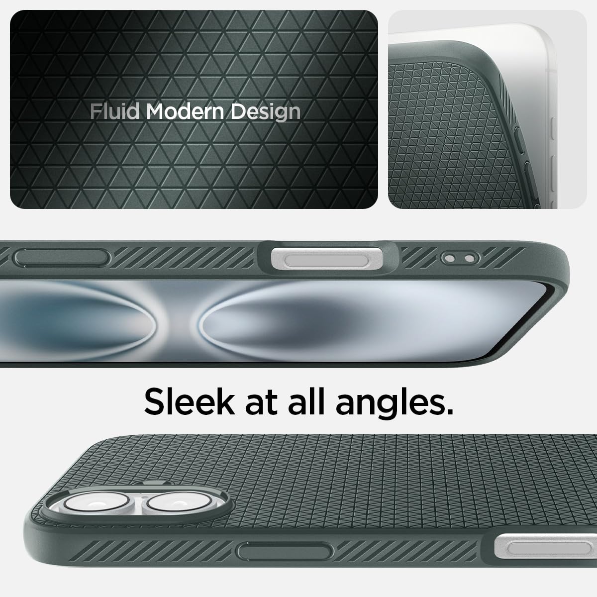 Spigen Liquid Air Designed For Iphone 16 Plus Case [Not Compatible With Magsafe], [Military Grade Protection]   Abyss Green