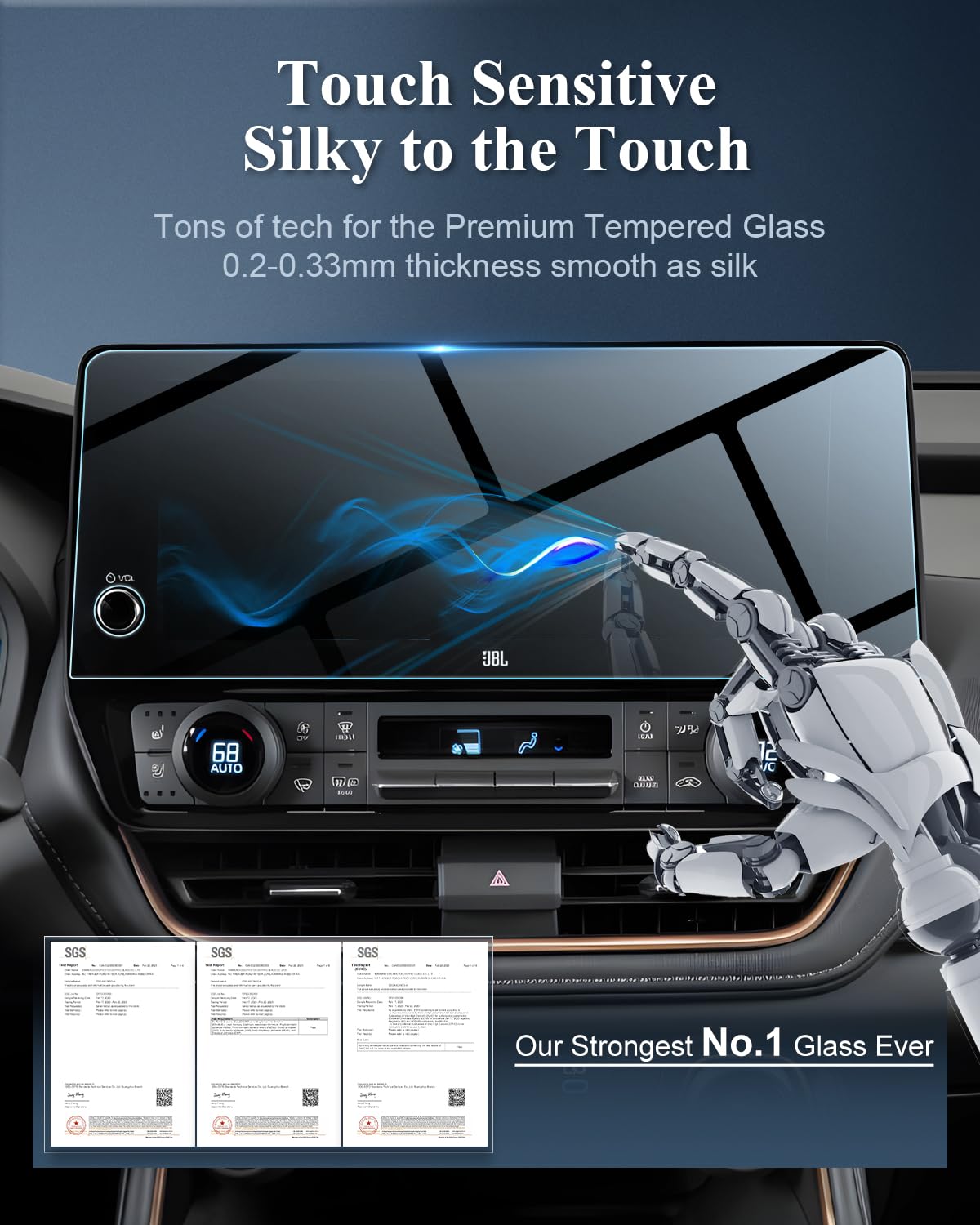 Bibibo For 2024 2025 Toyota Grand Highlander Screen Protector 2024 2025 Toyota Grand Highlander Xle/Limited/Platinum 12.3 Inch Display,2024 Grand Highlander Radio Tempered Glass Screen Protector 2024 2025 Grand Highlander