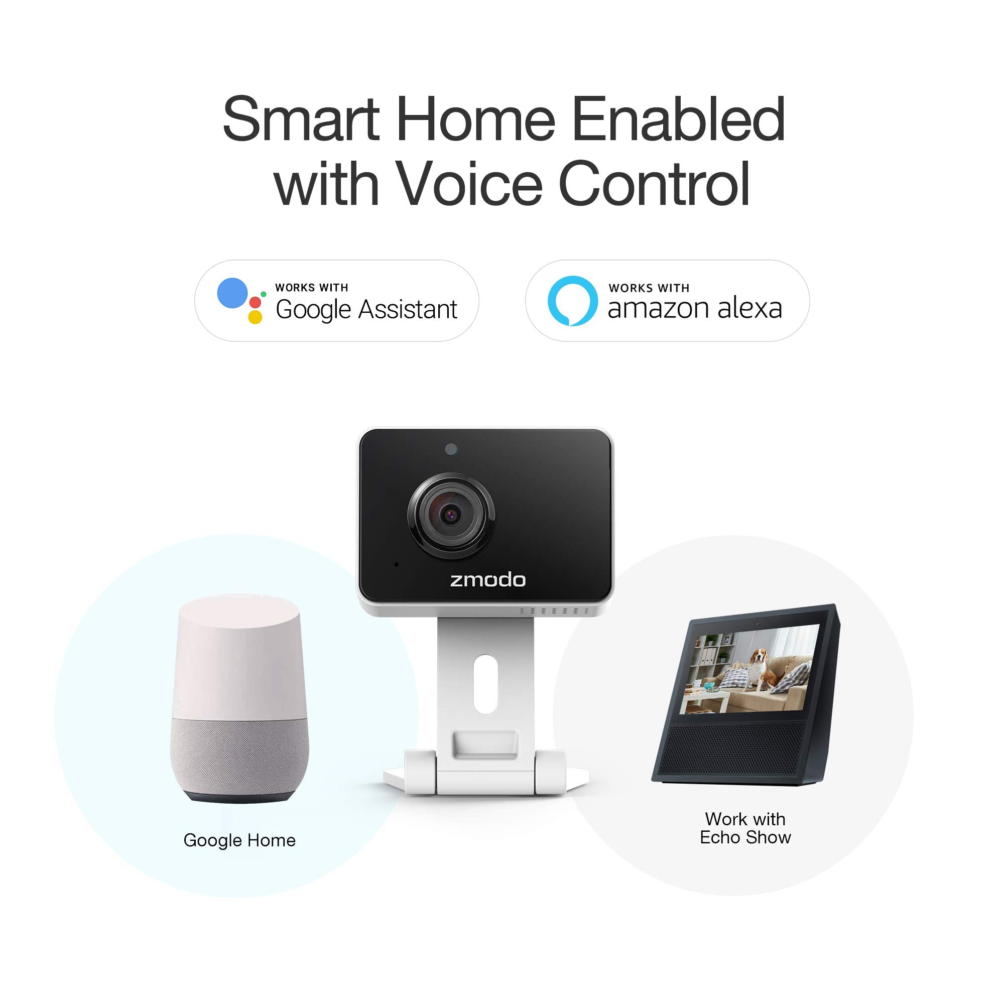 Zmodo Mini Pro -Wifi Indoor Camera For Home Security, 1080P Hd Smart Ip Cam With Night Vision, 2-Way Audio, Ai-Powered Motion De