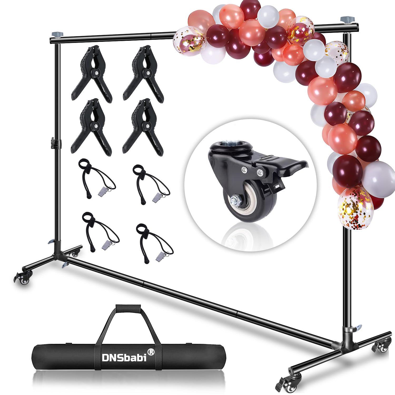 Versatile Heavy Duty Backdrop Stand, With Wheels, 10 * 7Ft Adjustable Photo Background Stand, Banner Backdrop Stand For Parties/