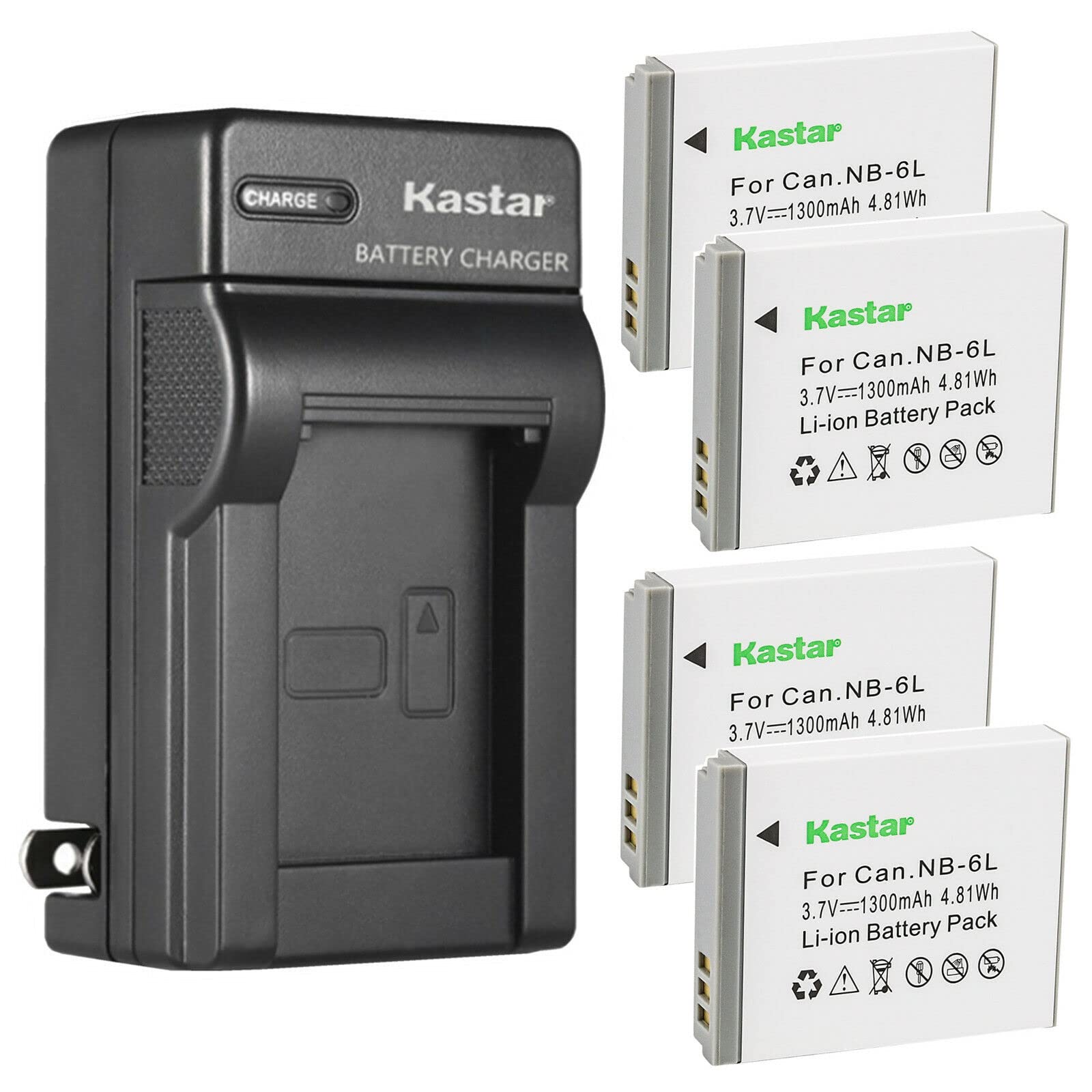 Kastar 4-Pack Battery and AC Wall Charger Replacement for Lecran FHD 1080P 36.0 Mega Pixels Vlogging Camera, Lecran FHD 2.7K 44.