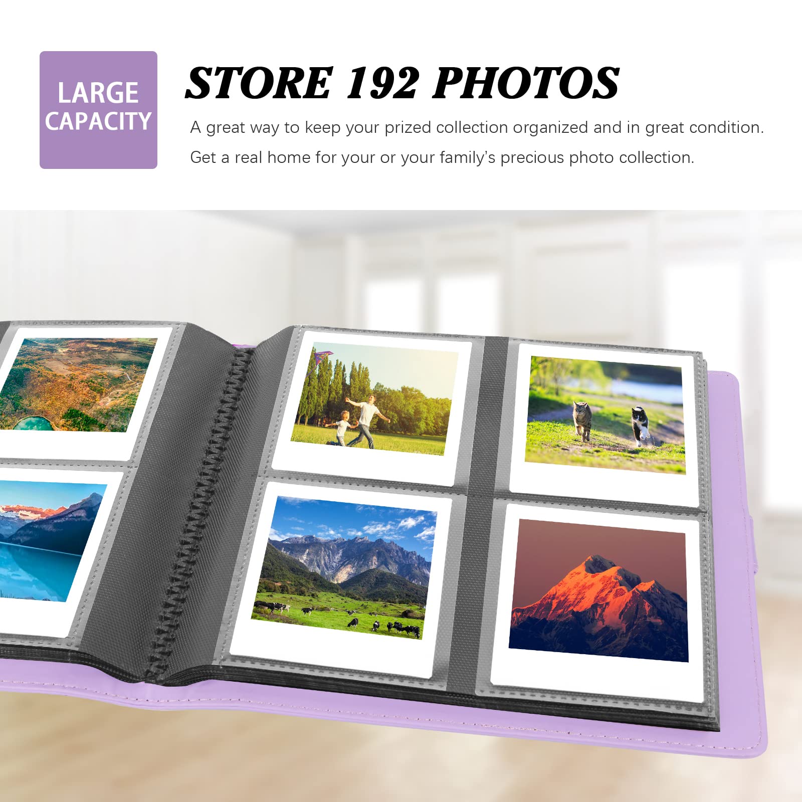 192 Pockets Photo Album For Fujifilm Instax Square Sq1/Sq6/Sq10/Sq20 Camera, Kodak Mini 3 Square,Mini Shot 3 Square, Mini Shot 3 Square Printer, Album For Instax Square Photo, Kodak 3X3' Photo