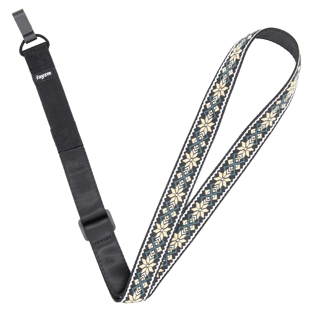 Rayzm Clip On Ukulele Strap, Jacquard Weave Cotton Strap For Ukulele, Adjustable Cotton Neck Sling Strap For Ukulele, Button Fre
