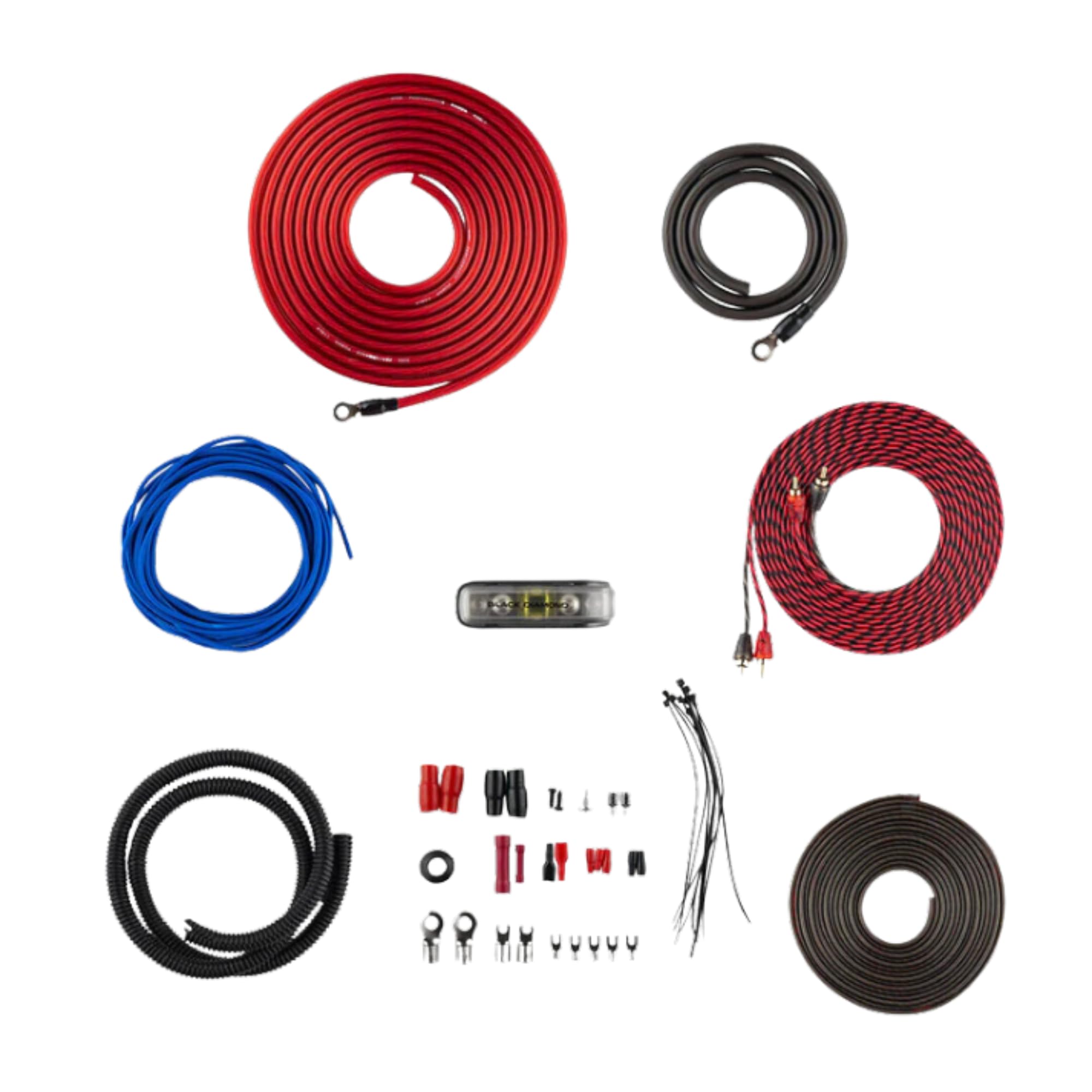Black Diamond Dia Ak4 Amplifier Wiring Kit 4 Ga (Up To 1680W), Amp Wire Kit, Super Flex, Complete 4 Gauge Cca Amp Wiring Kit For