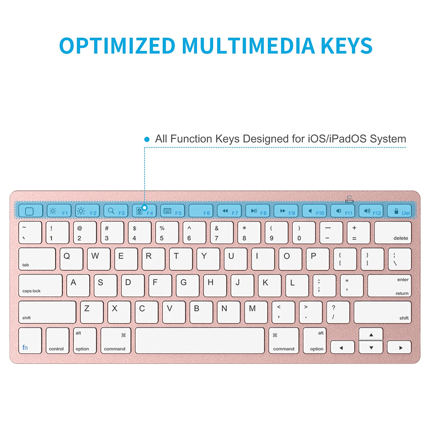 Omoton Bluetooth Keyboard For Ipad 10Th Generation, Ipad 10.2 (9Th/8Th/7Th), Ipad Pro 13/12.9/11 Inch, Ipad Air 13/11 Inch, Ipad Air 5Th/4Th, Ipad Mini And More Bluetooth Enabled Devices, Pink Gold