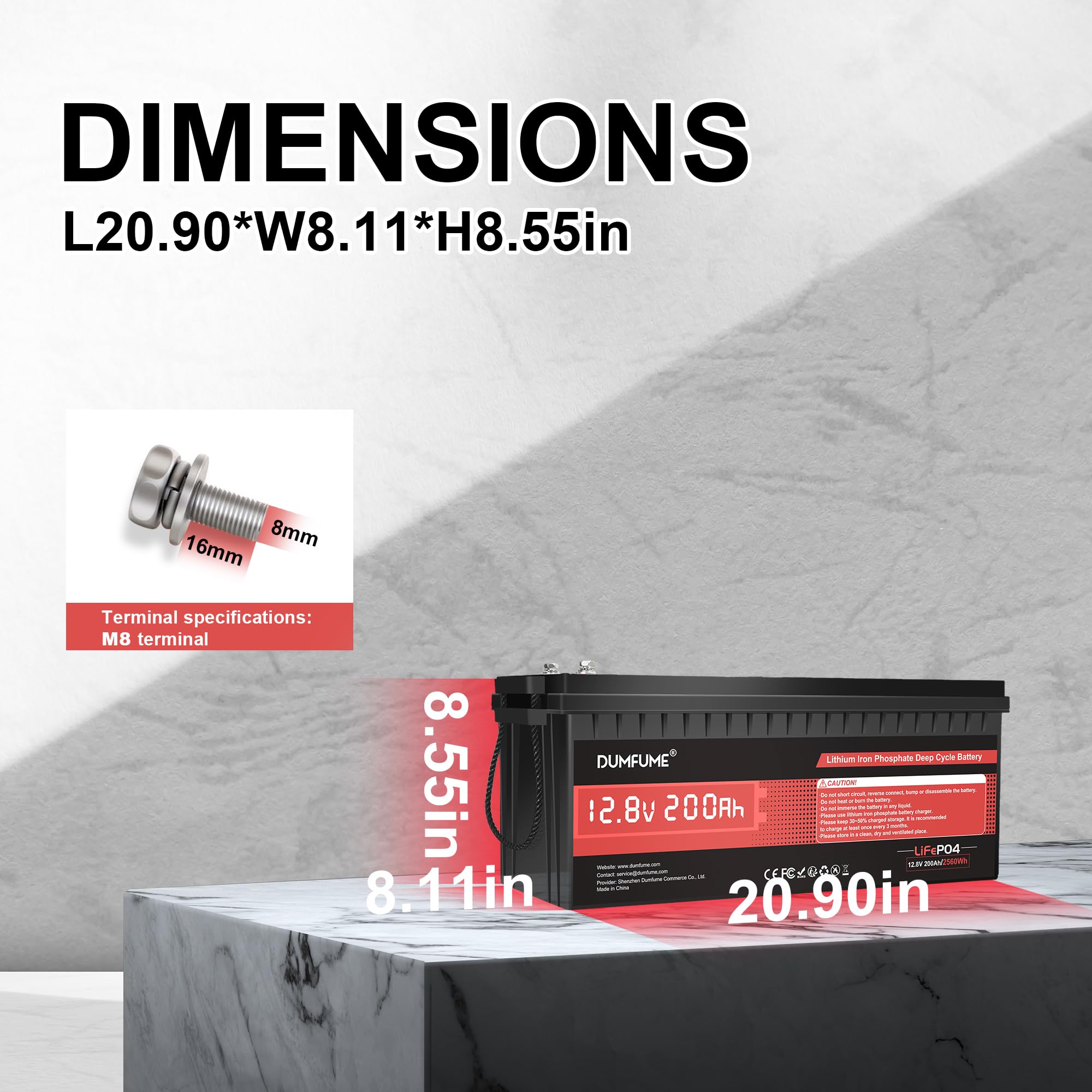 12V 200Ah Lifepo4 Lithium Battery,2560Wh Capacity,Built-In 200A Bms, 15000+ Cycles,10-Year Lifespan, Ideal For Rv, Solar Energy