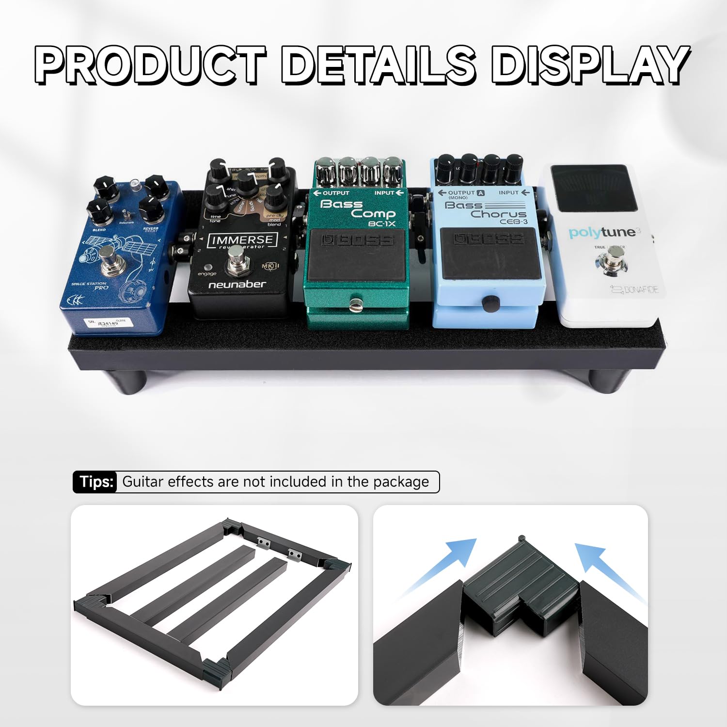 Ghost Fire Guitar Pedal Board Aluminum Alloy Super Light Effect Pedalboard With Carry Bag (31.5''X15.5'' Spl 08)