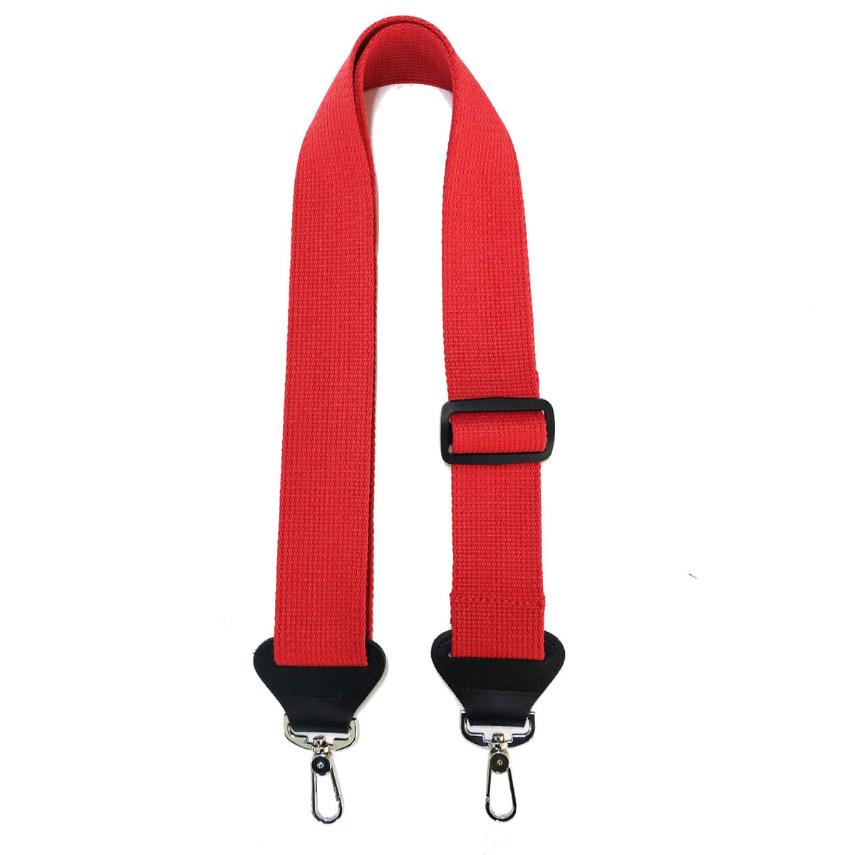 Moonembassy Banjo Strap With Leather Ends And Metal Clips,2'' Wide,Adjustable (Red)