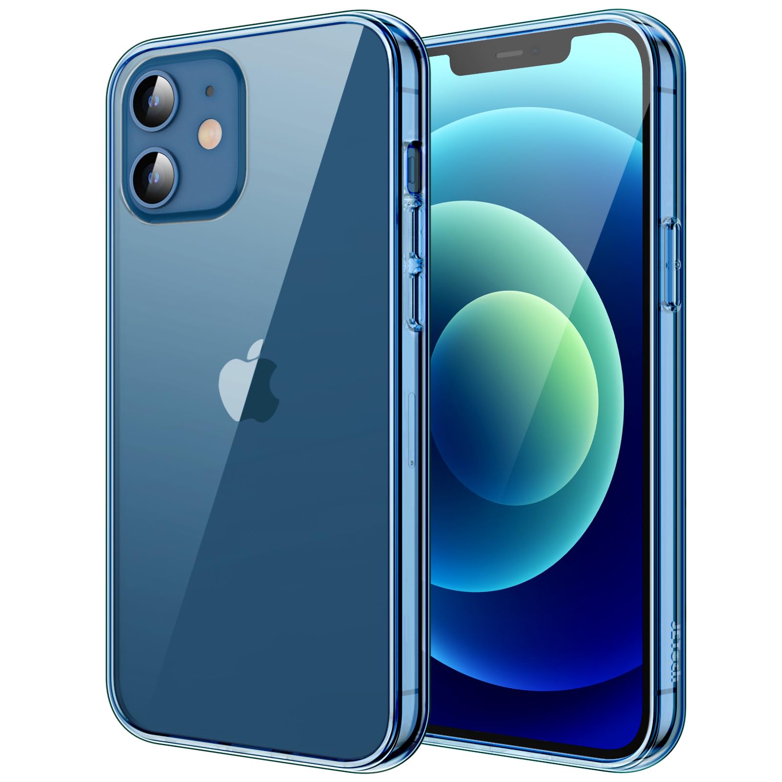 Jetech Case For Iphone 12/12 Pro 6.1 Inch, Non Yellowing Shockproof Phone Bumper Cover, Anti Scratch Clear Back (Jean Indigo)