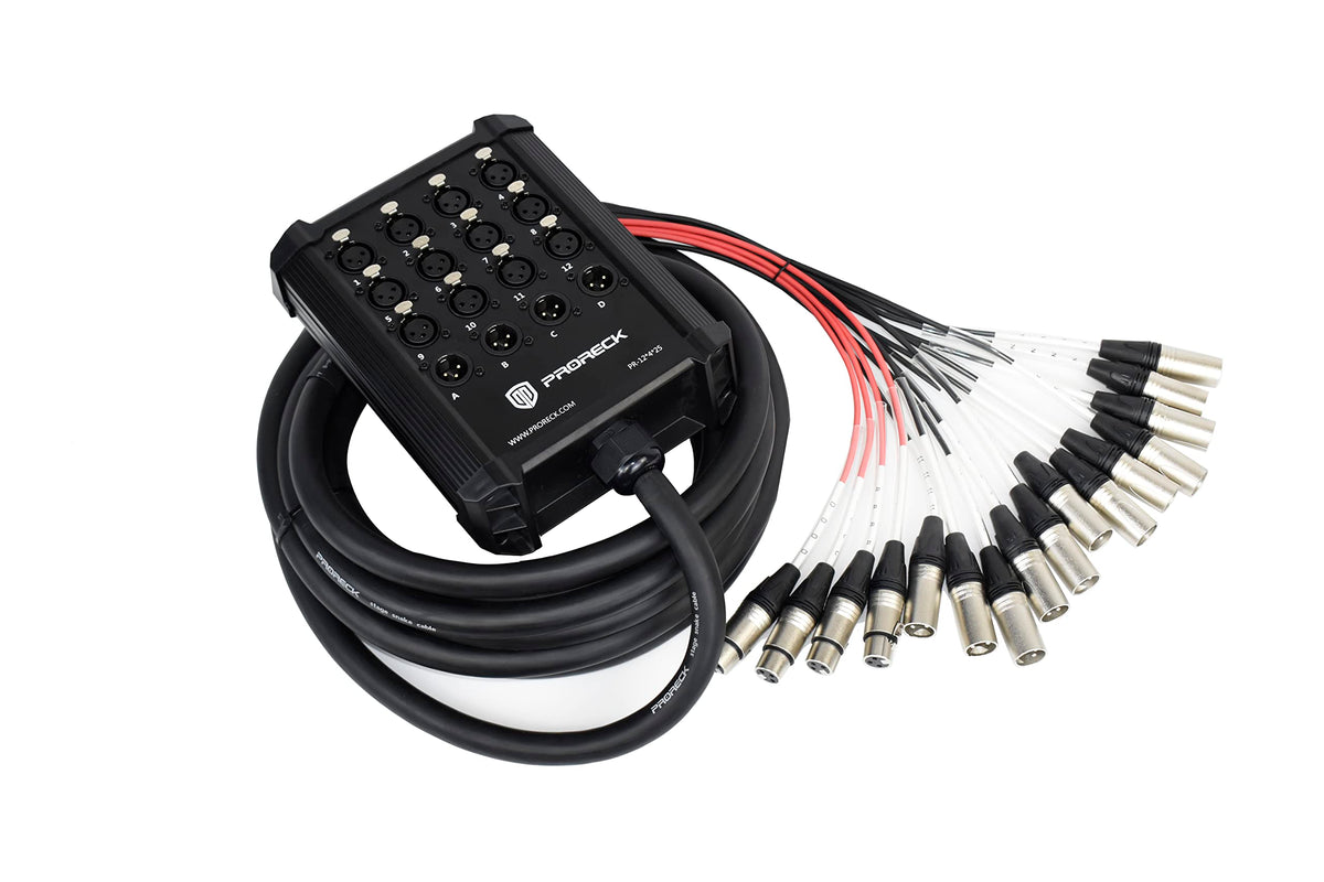 Proreck 12 Channel Low Profile Xlr Send Circuit Board Snake Cables, Xl ...