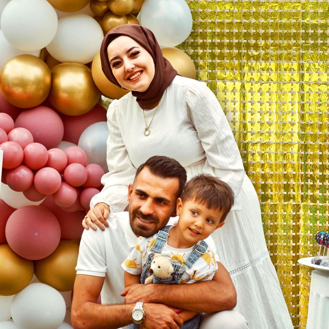 Square Tinsel Curtain Party Backdrop   5Pcs Glitter Foil Fringe Curtain Party Decor Gold Photo Booth Backdrop Streamers For New