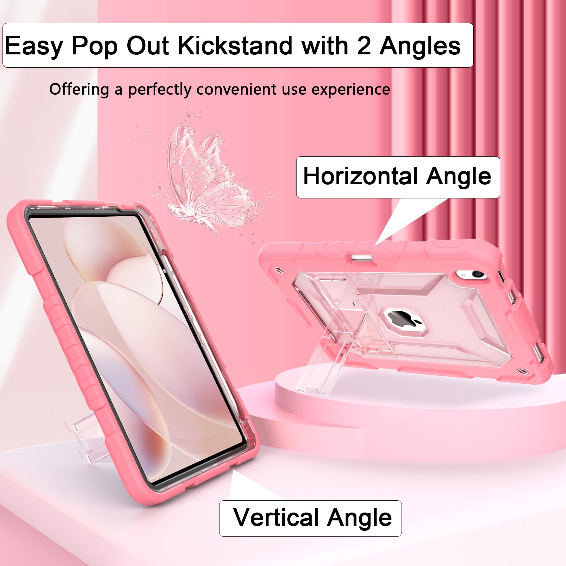 Timism Case For Ipad 10Th Generation Case 2022 With Shoulder Strap, Built In Kickstand And Pencil Holder, Translucent Hard Pc Ba