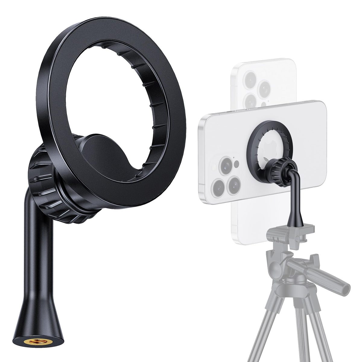 Armolabx Magnetic Tripod Holder Mount Adapter For Magsafe, Iphone Tripod Mount Adapter With 1/4    Screw Hole, Magnetic Phone Tr