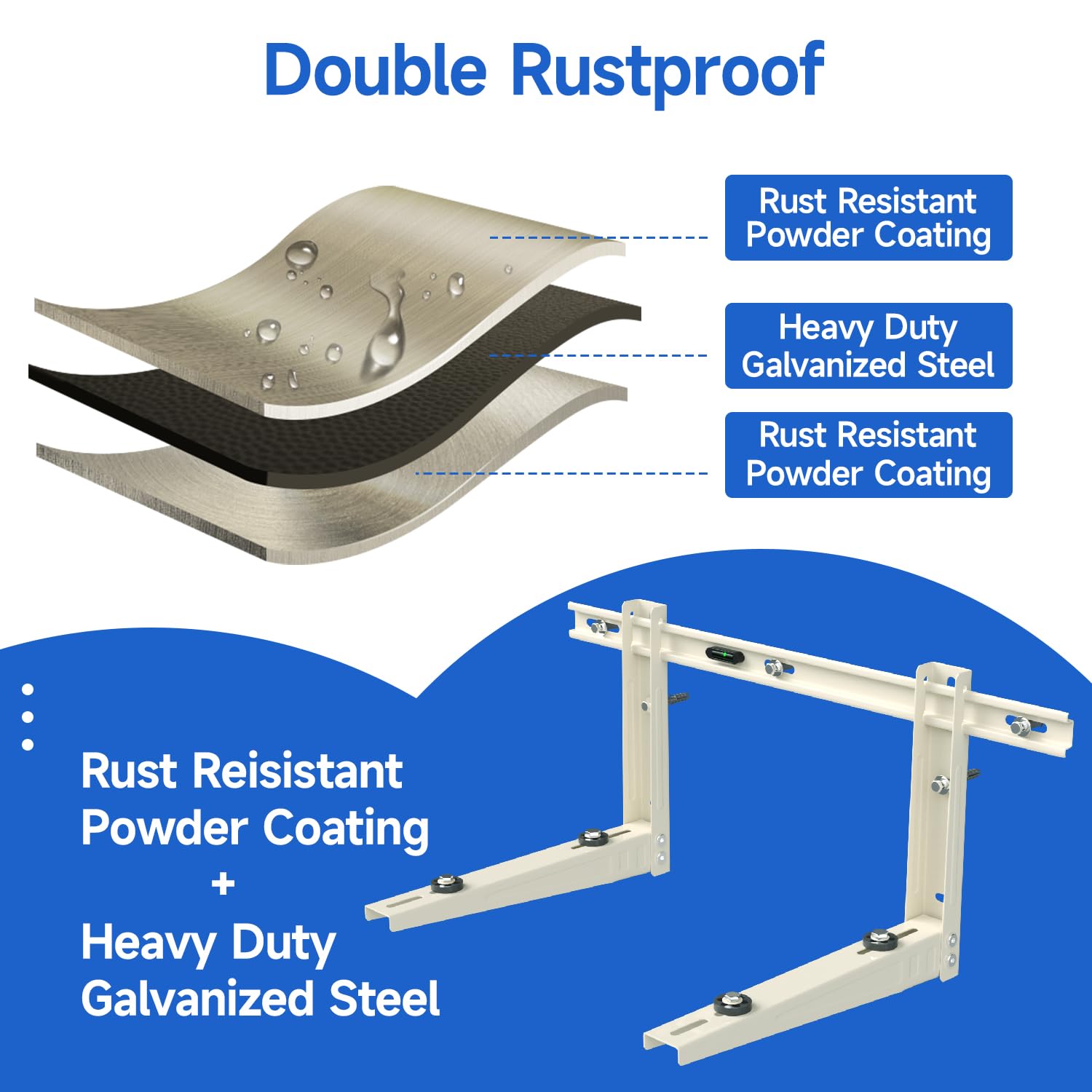 Cestluck Mini Split Mounting Brackets, Mini Split Bracket With Crossbar For Mini Split Ac 7000 Btu To 12000 Btu