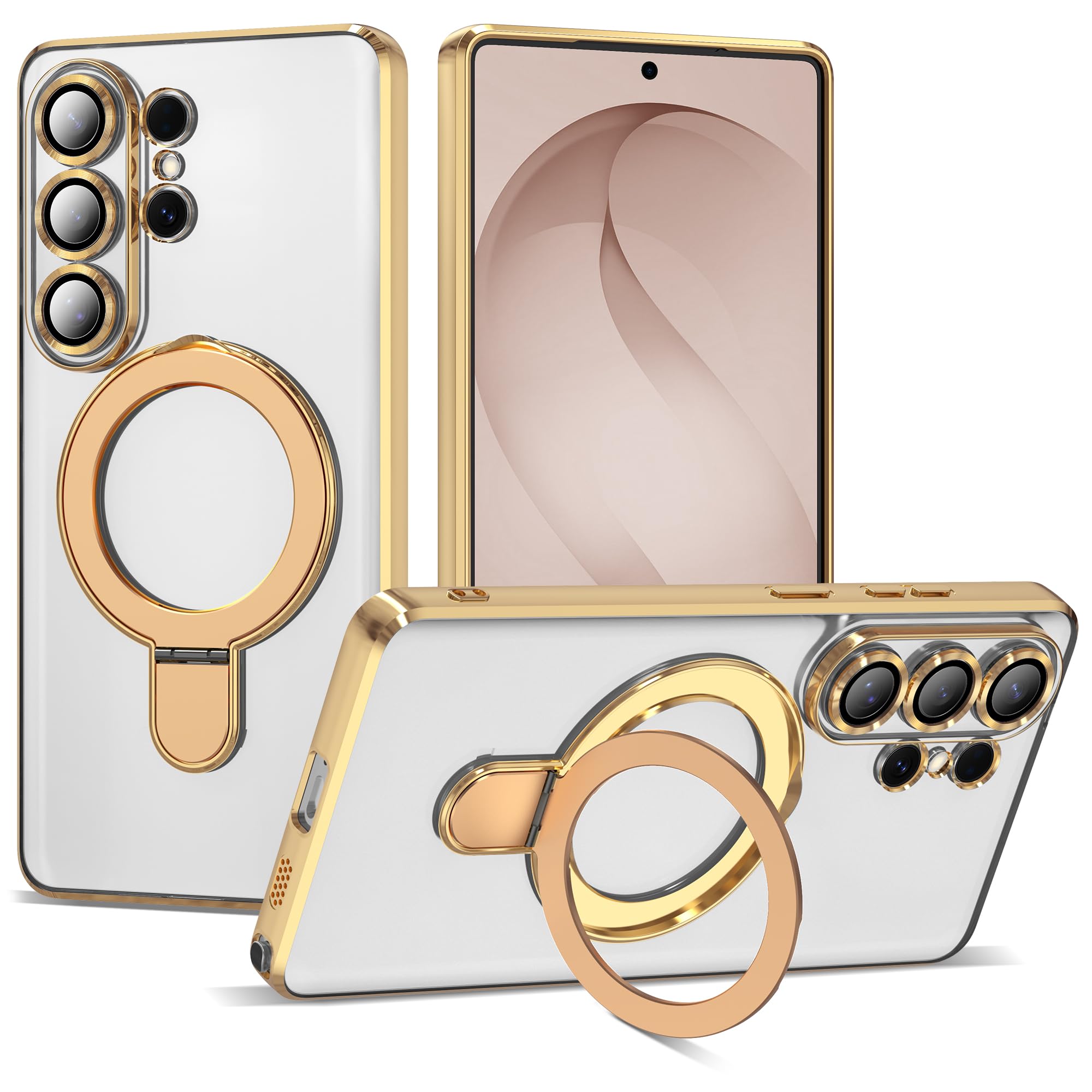 ETPESOK Compatible with Samsung Galaxy S26 Ultra Case with Magnetic Ring Stand [Compatible with Mag-Safe] [Full Camera Lens Prot