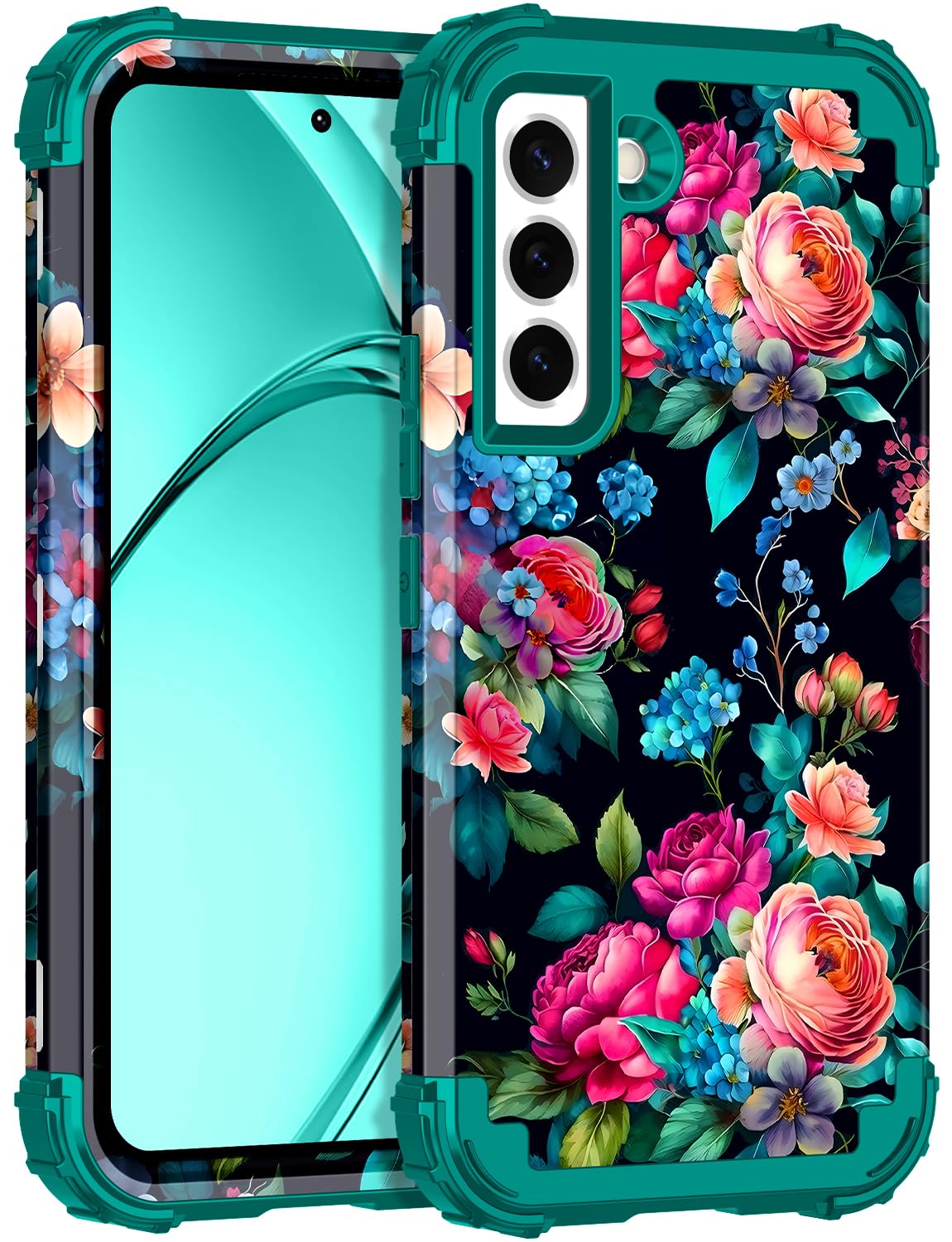 Rancase for Galaxy S21 Plus Case,Three Layer Heavy Duty Shockproof Protection Hard Plastic Bumper +Soft Silicone Rubber Protecti