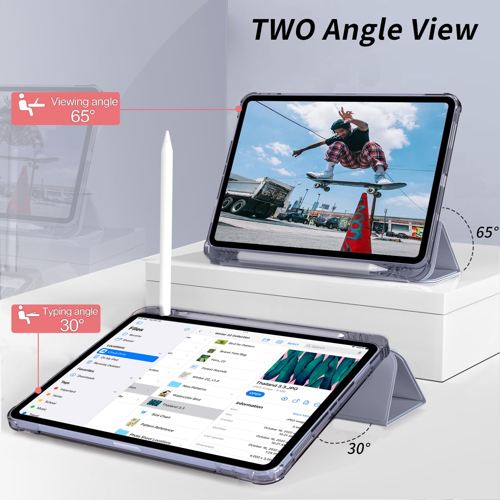 Kenke New Ipad Pro 11 Inch Case 4Th/3Rd/2Nd/1St Generation 2022/2021/2020/2018 Built In Left Side Pencil Holder Support 2Nd Penc