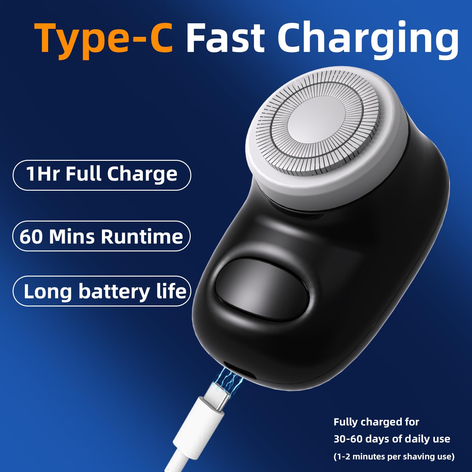 Mini Electric Shaver, Pocket Size Electric Shaver For Men Women, Rechargeable Easy One Button, Portable Powerful Waterproof Elec