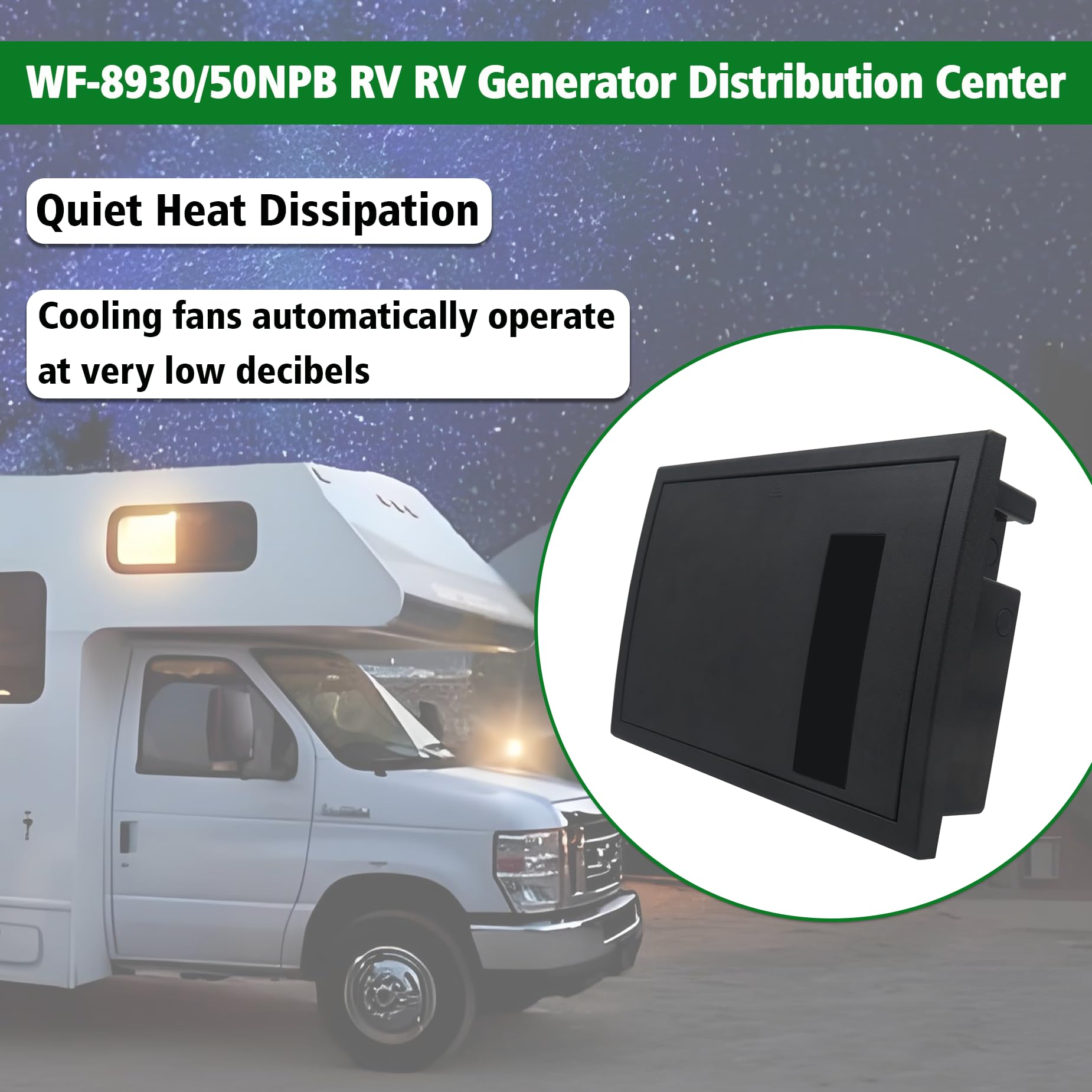 Bipimifi Rv Electrical Panel Wf 8930/50Npb, 50 Amp Ac Distribution Center, 27 Circuits, Plastic & Polycarbonate (Pc) Material