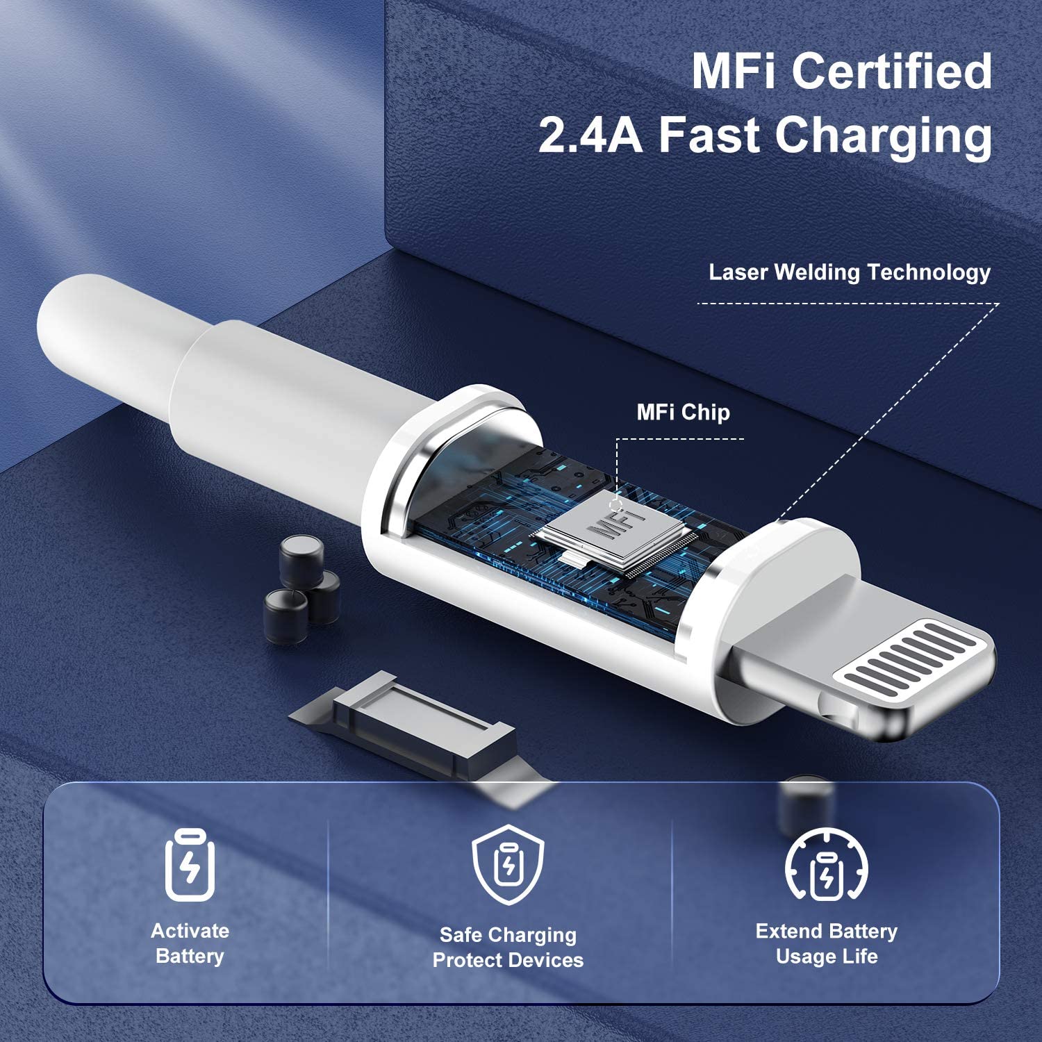 [3 Pack] Apple Chargers For Iphone 12 11 Charger Cable 10 Ft,[Apple Mfi Certified] Apple Charging Cord 10Ft Lightning To Usb Cab