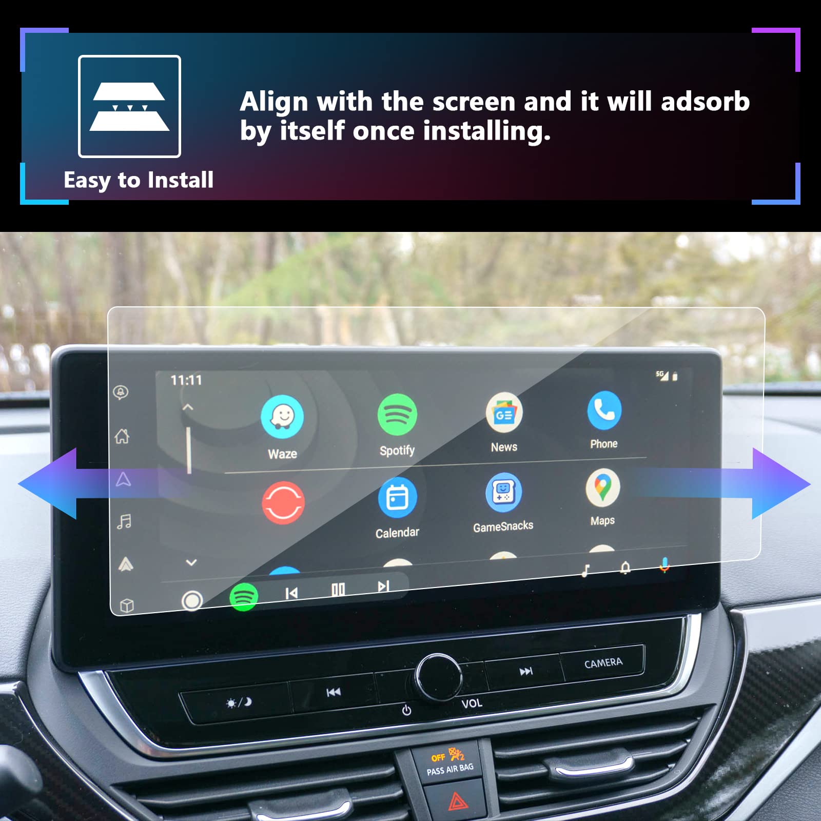 SXCY Tempered Glass Screen Protector for 2023-2025 Nissan Altima 12.3 Navigation Display - SL/SR VC-Turbo Accessories