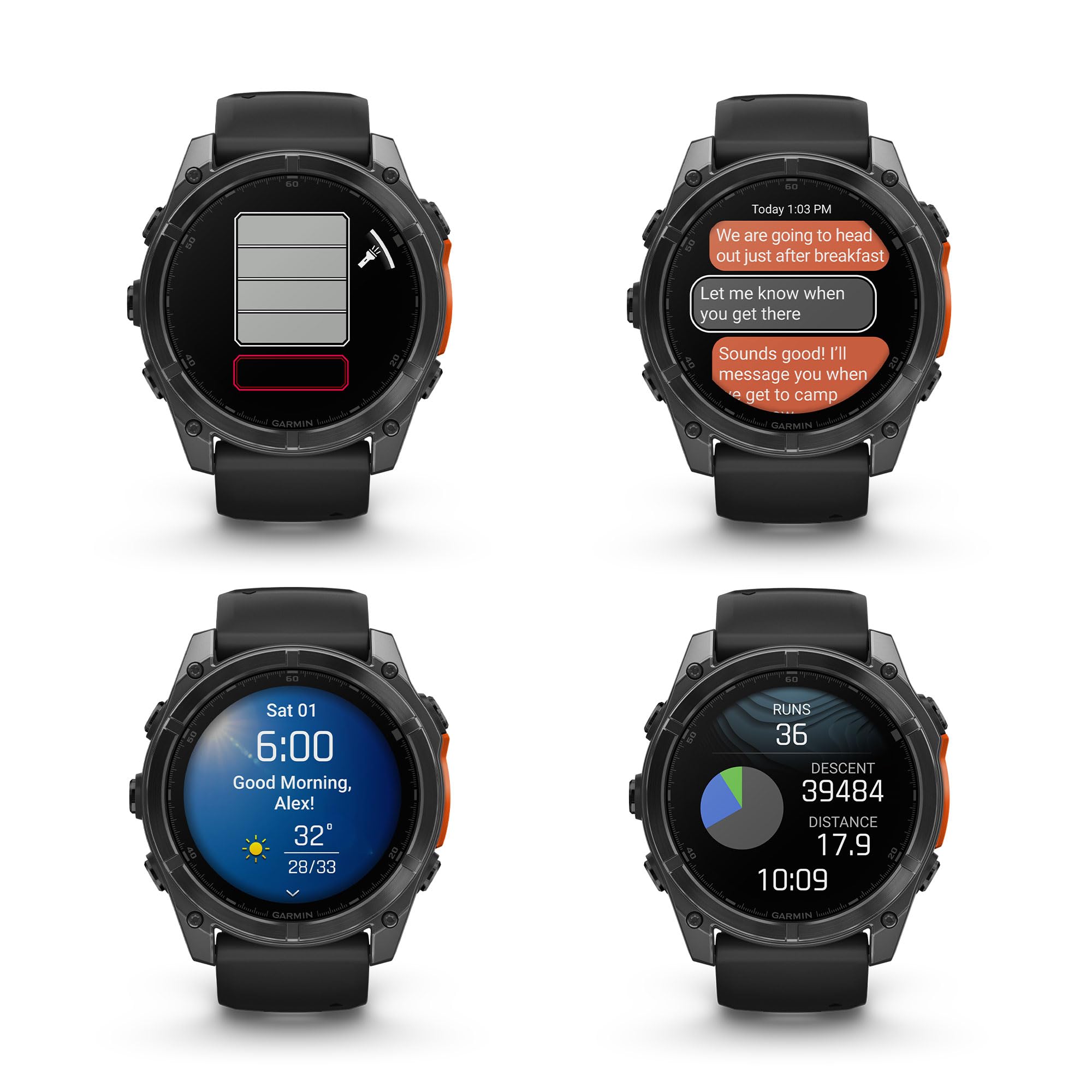 Garmin Fenix 8 51Mm Amoled Premium Multisport Gps Smartwatch Slate Gray With Black Silicone Band, Built-In Led Flashlight, Fitne