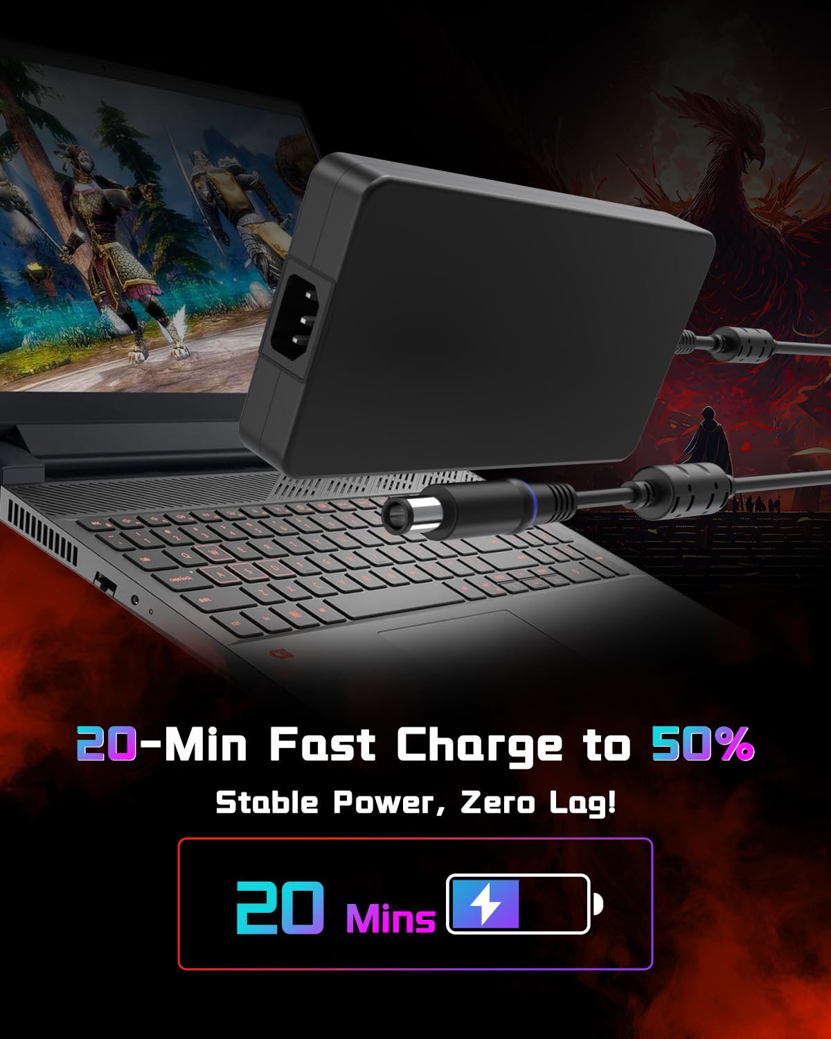 240W Fast Charger (Ul Safety Certified) Fit For Dell Alienware Laptop M15 R3 R4 R7 R6 R5 M17 R5 R3 R4 15 R3 R2 17 R3 G15 G16 G7