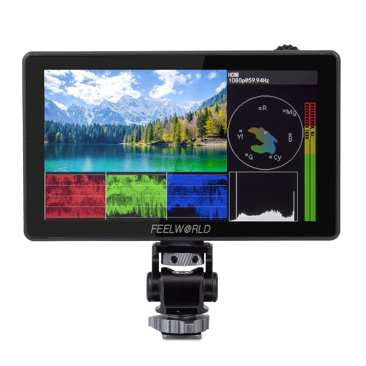Feelworld Lut5 5.5 Inch 3000Nits Ultra Bright Dslr Camera Field Monitor Auto Dimming Touchscreen Hdr 3D Lut With Waveform F970 E