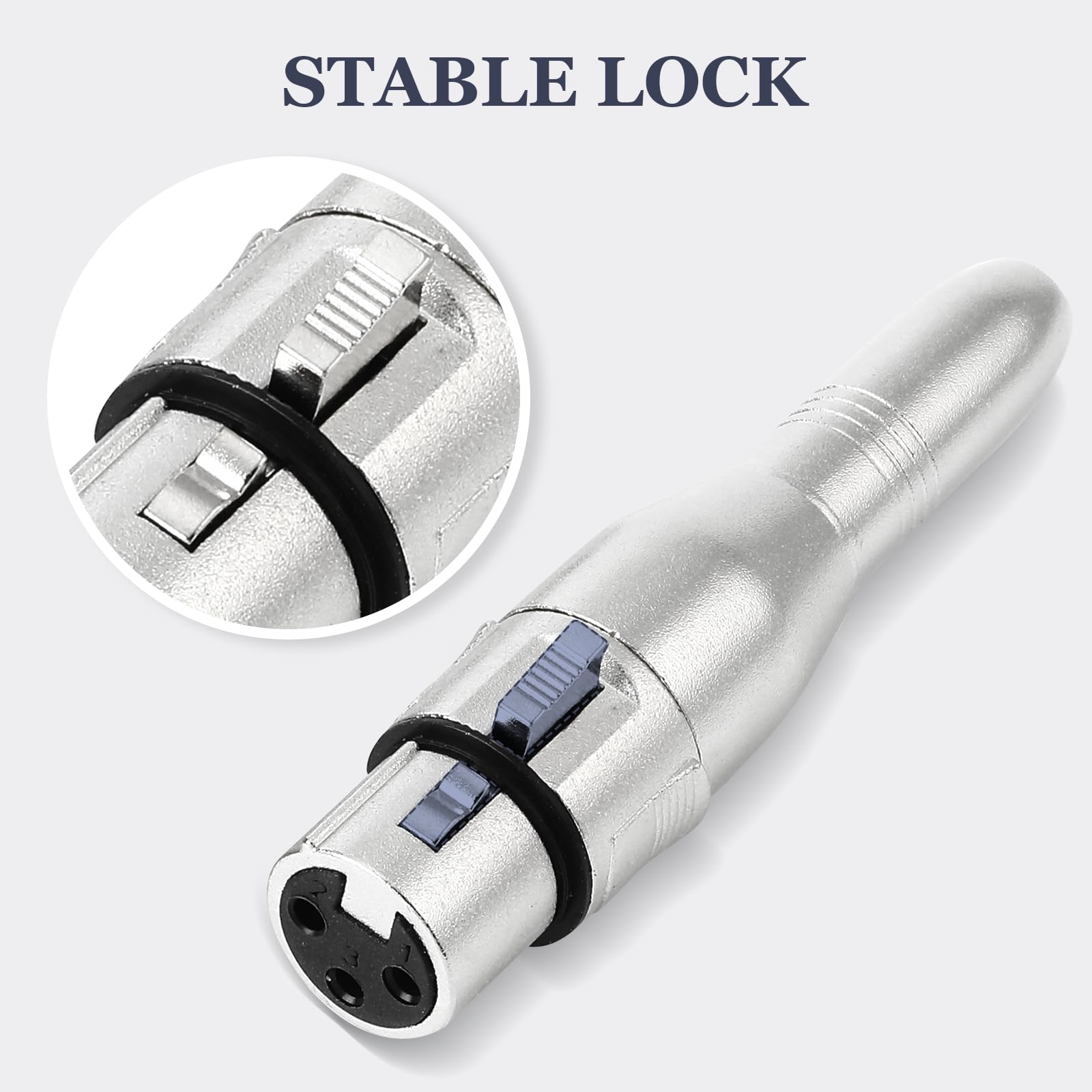 Pegcabac Xlr 3 Pin Female To 1/4'' 6.35Mm Female Jack Socket Audio Adapter, Professional Grade Conversion Adapters, Audio Cable