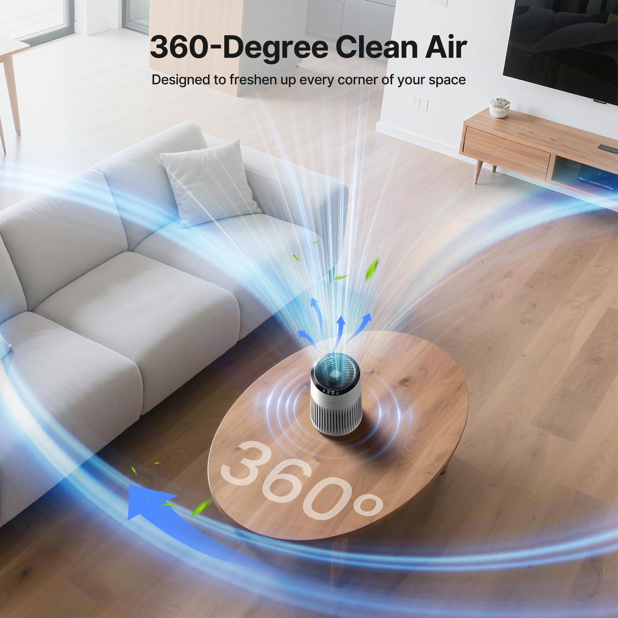 Meronte Air Purifiers For Bedroom Home, Air Purifier For Smoke Odors With Fragrance Sponge, Small Air Purifier With Sleep Mode F