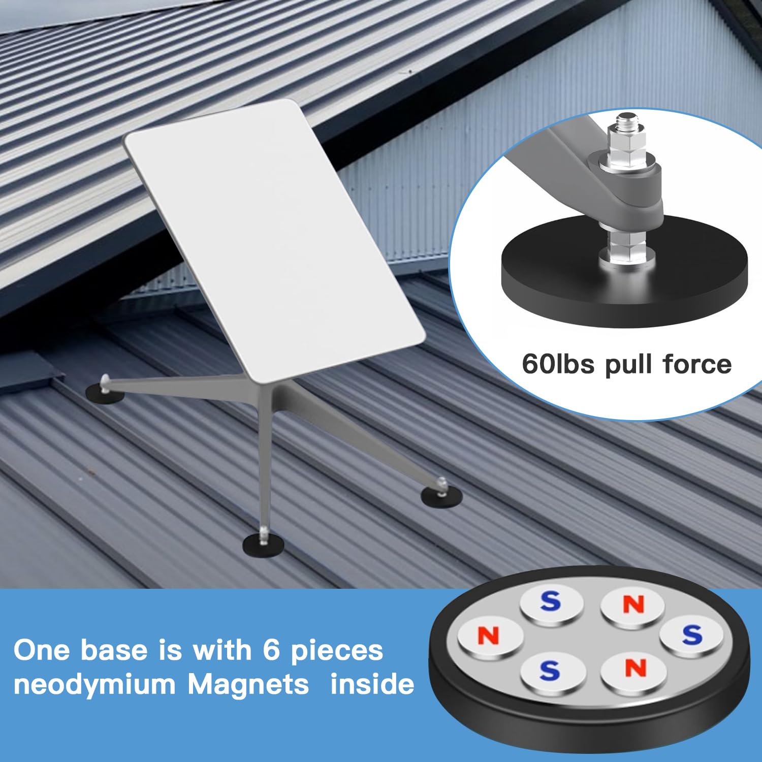 240Lbs Starlink Magnetic Roof Mount,Strong Starlink Mount For Starlink Internet Kit Satellite Star Link Mounting Kit Accessories