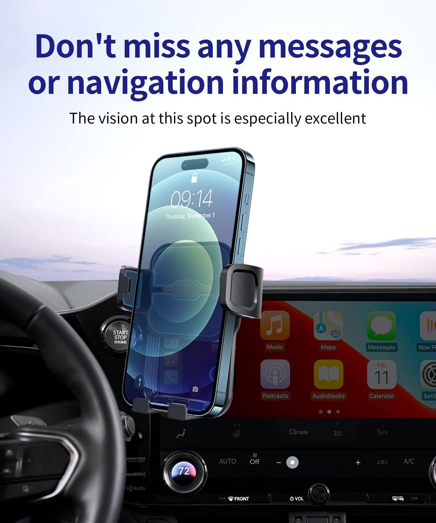 Masergogo Car Phone Holder For 2022-2025 Lexus Nx/Nx Hybrid, 360 Rotation, 14 Inch Screen Fixed Clip, Auto Accessories Navigatio