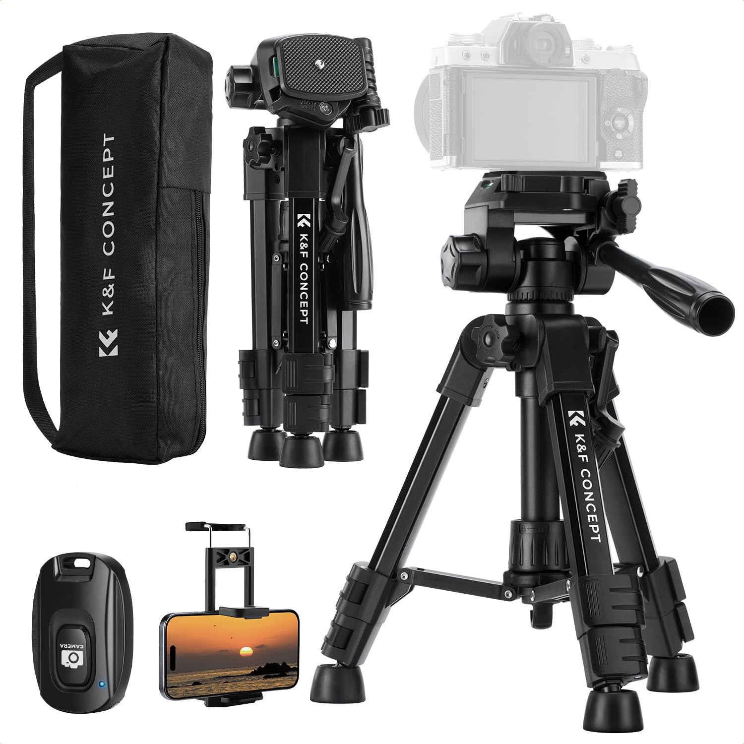 K&F CONCEPT Mini Desk Tripod for Camera, 25 Aluminum Tabletop Cellphone Video Tripods with Remote Control, Portable Small Tripod
