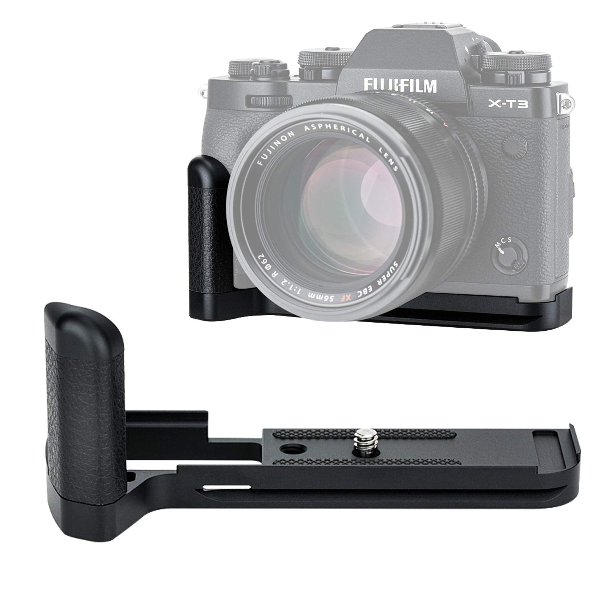 JJC HG-XT3 X-T3 Hand Grip, Arca Swiss Type Quick Release QR, Anti Slip Metal Holder Hand Grip Bracket, Aluminum Aloy, Compatible