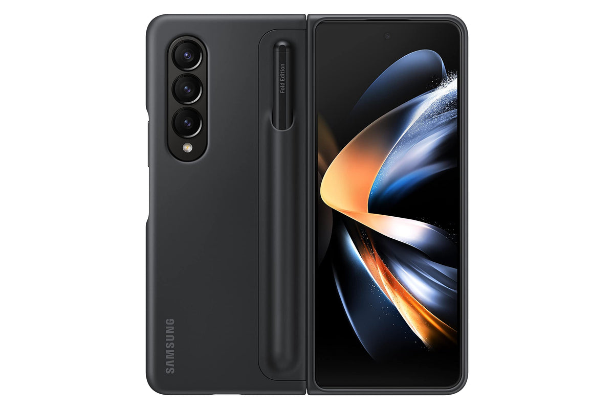 SAMSUNG Galaxy Z Fold4 Standing Cover with S Pen and S Pen Holder, Protective Phone Case with Kickstand for Hands Free Viewing, US Version, Black