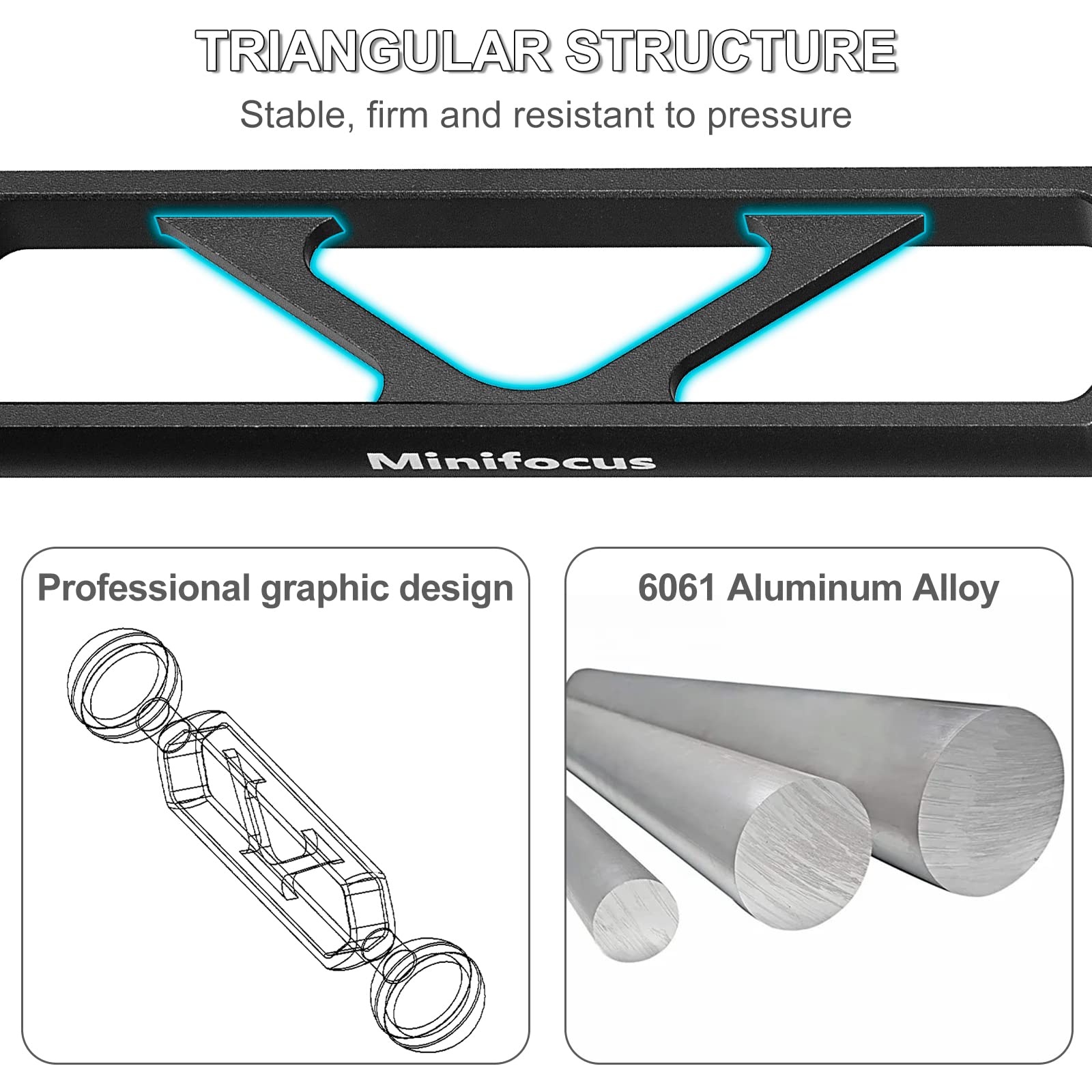 Minifocus 4'' Double Ball Aluminum Extension Arm, 1'' Ball Head Connector Underwater Cnc Arm System Ball Head Extension For Stro