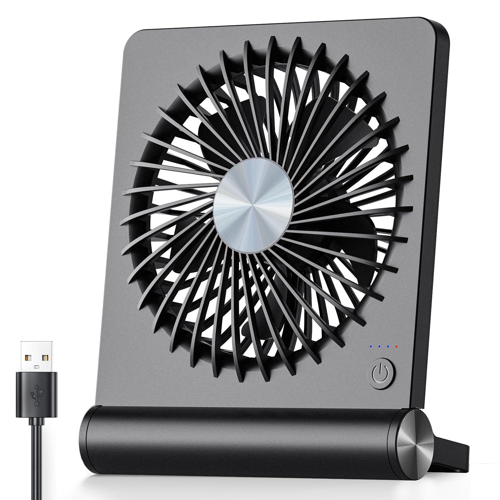 Koonie Usb Fan, Strong Wind Ultra Quiet Small Desk Fan 220    Tilt Folding 3 Speeds Adjustable Usb C Corded Powered Personal Fan