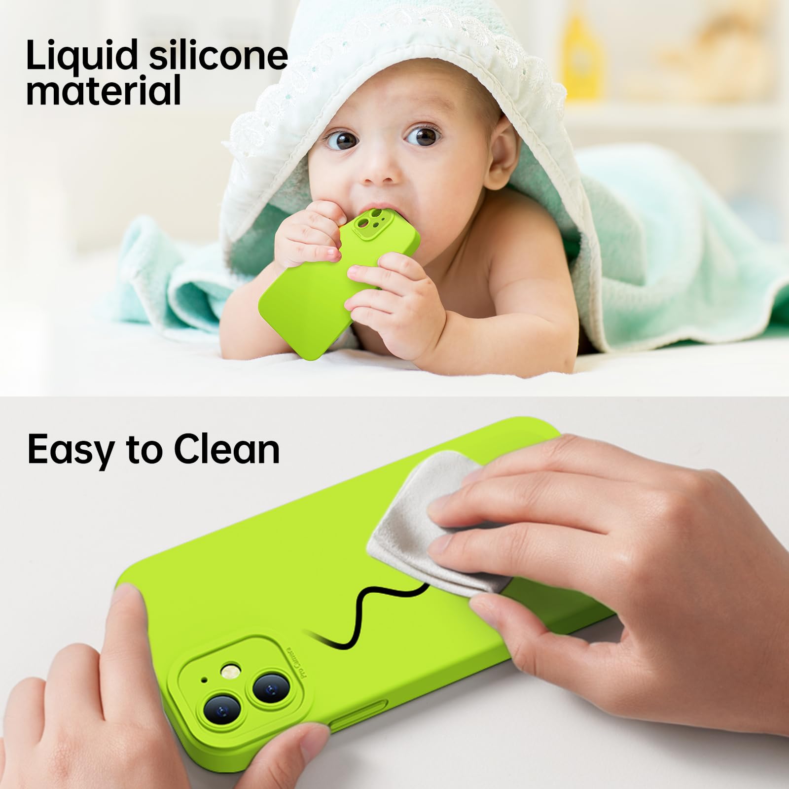 Kiresen Designed For Iphone 12 Mini Case With Screen Protector   Camera Protection   Wireless Charging Compatible   Silicone Pro