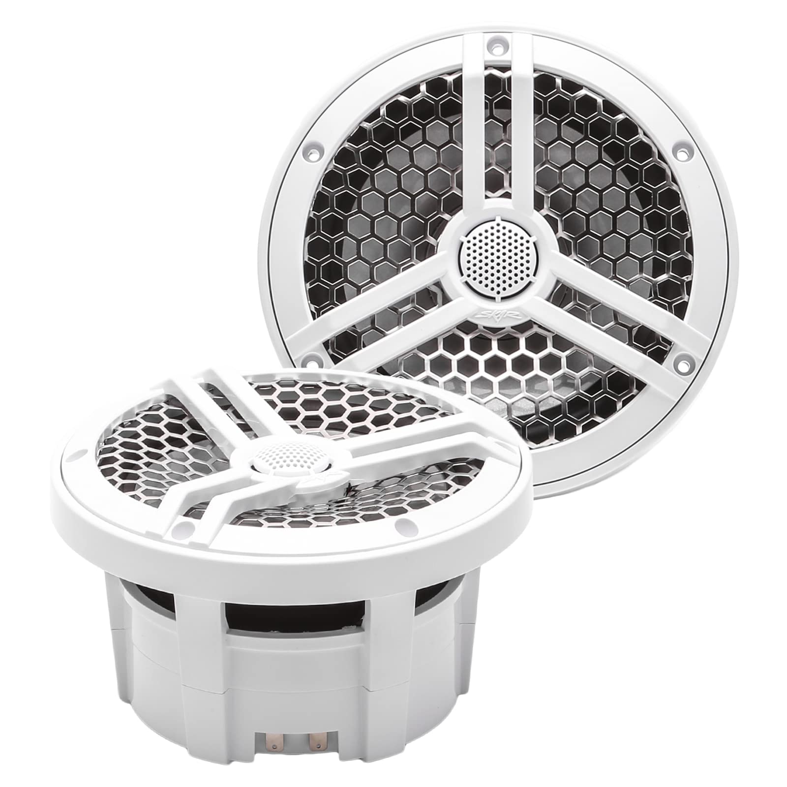 Skar Audio Sk65M 6.5'' 2 Way Marine Full Range 320 Watt Coaxial Speakers, Pair (White)