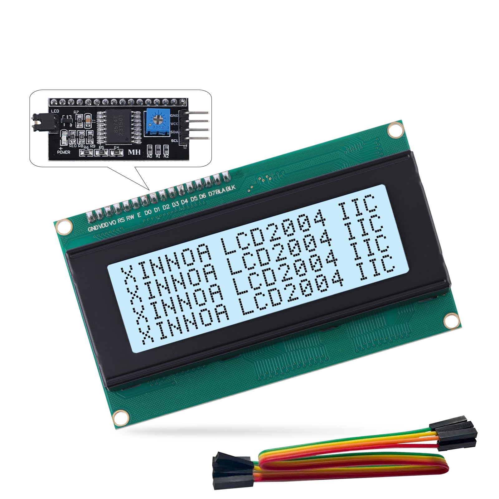 2004 Lcd Display Module With Iic I2C Serial Interface Adapter Lcm Gray Backlight Screen St7066U Controller 20X4 Lcd For Arduino,