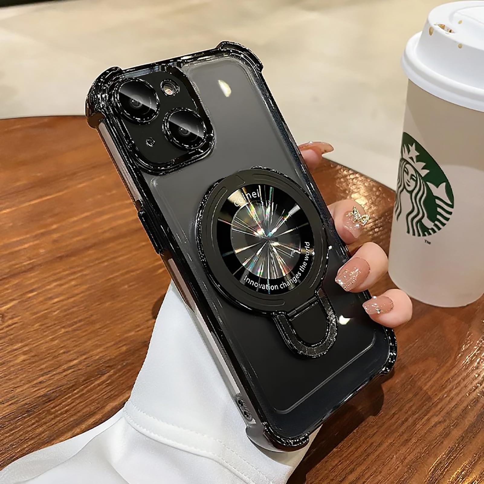 Uioeua For Iphone 14 Case With Magnetic Ring Stand,[Compatible With Magsafe] Four Corners Shockproof [Military Grade Drop Protec