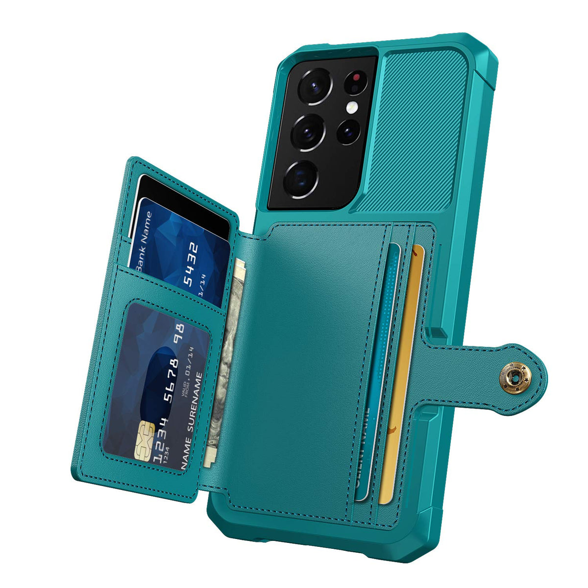 Wefor Case For Samsung Galaxy S21 Ultra 5G   Wallet Case With Pu Leather Card Pockets Back Flip Cover For Samsung Galaxy S21 Ult