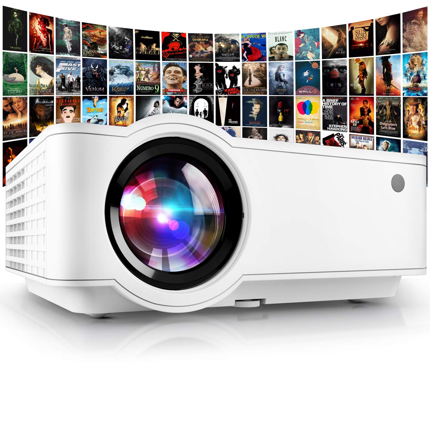 Poner Saund Projector,2024 Upgraded Mini Projector 1080P Support Home Theater Video Projector,Compatible With Usb Vga Av Sd Hdmi