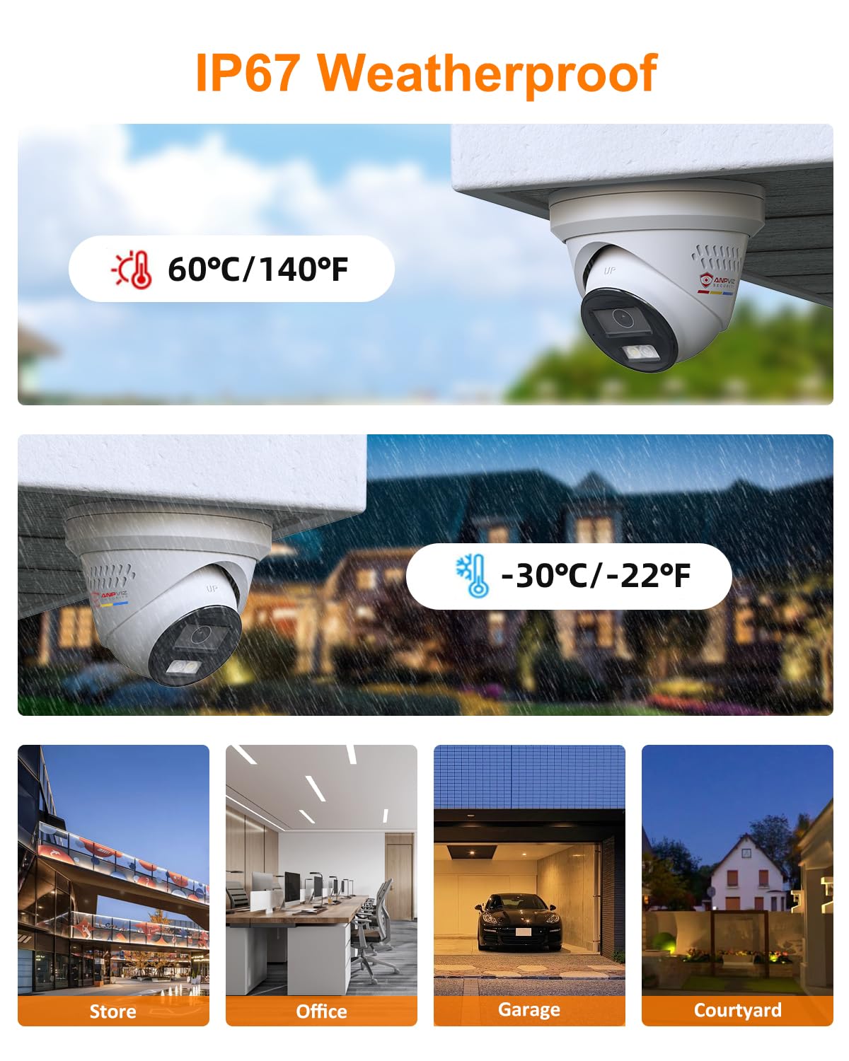 Anpviz 8Mp Ip Poe Camera,Active Deterrence Turret Ip Security Camera Outdoor, 2 Way Audio, Human/Vehicle Detection, Smart Color