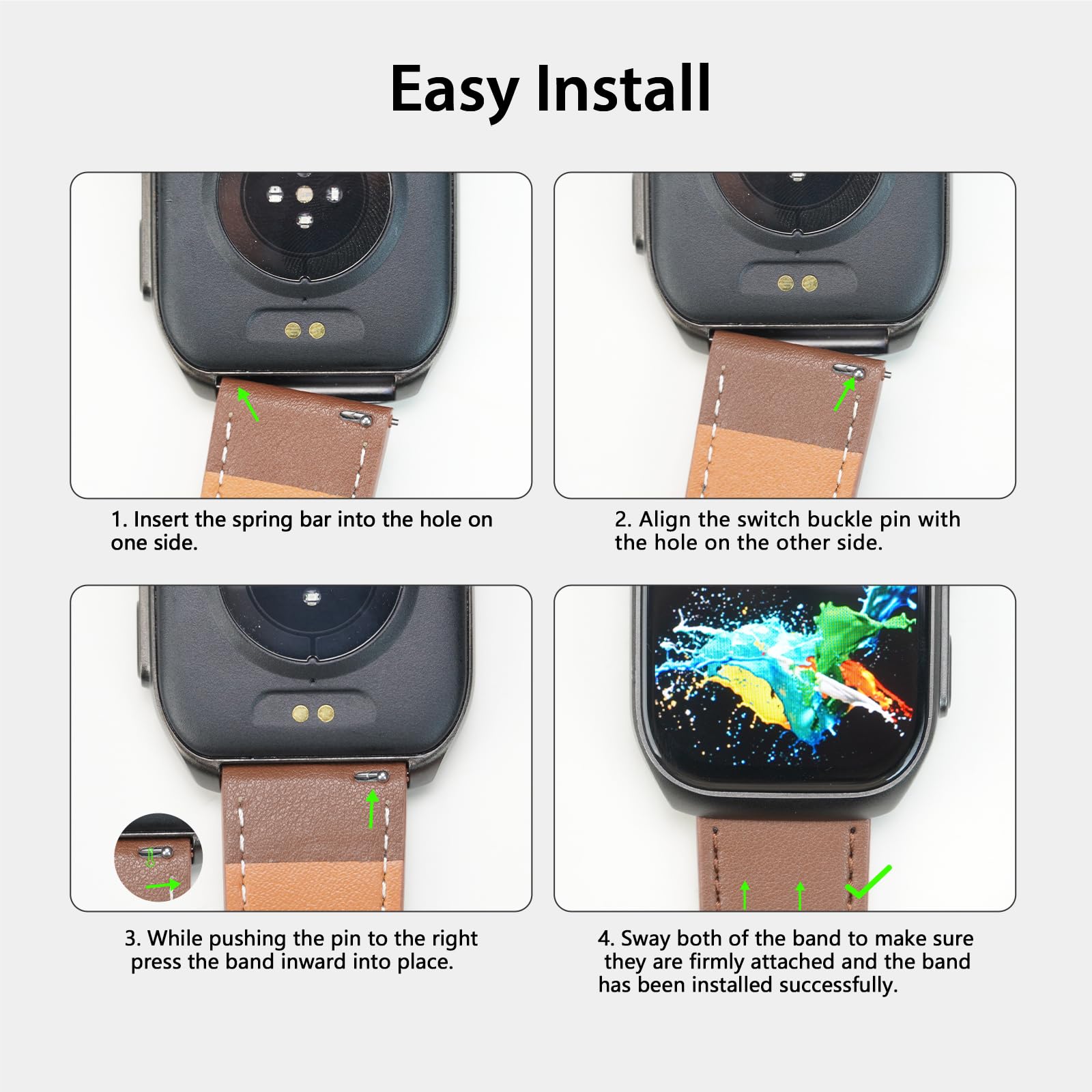 Smart Watch Band 22Mm 2 Pack, For Amaztim Smart Watch Bands Replacement M2/T2, Compatible With Sunkta K-52, Silicone Sports Stra