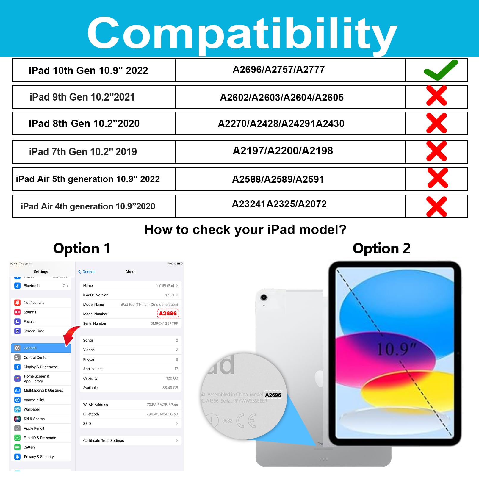 Case For Ipad 10Th Generation 2022: Military Grade Silicone Protective Cover For Ipad 10Th Gen 10.9 Inch With Screen Protector