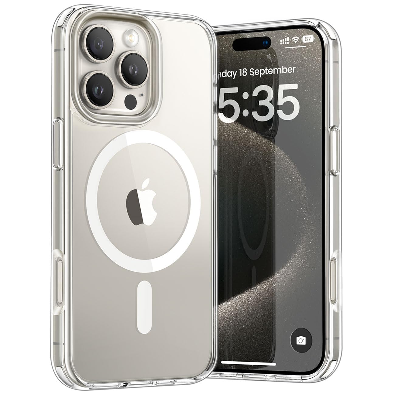 Lamicall Magnetic Case For Iphone 16 Pro, For Magsafe   [Clear & Anti Yellow][Military Grade Drop Protection][Scratch Resistant]