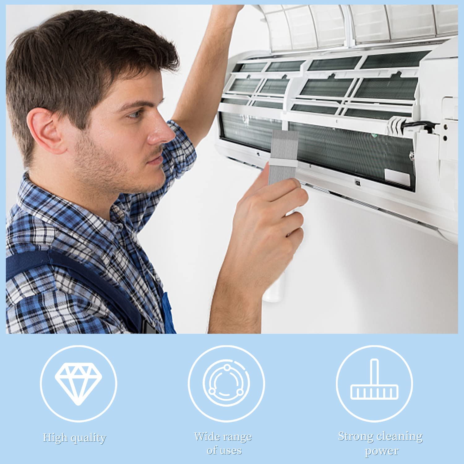 Pimoys 3 In 1 Set Air Conditioner Condenser Fin Comb, 1 Ac Coil Cleaner Stainless Steel Fin Comb With 2 Evaporator Radiator Clea