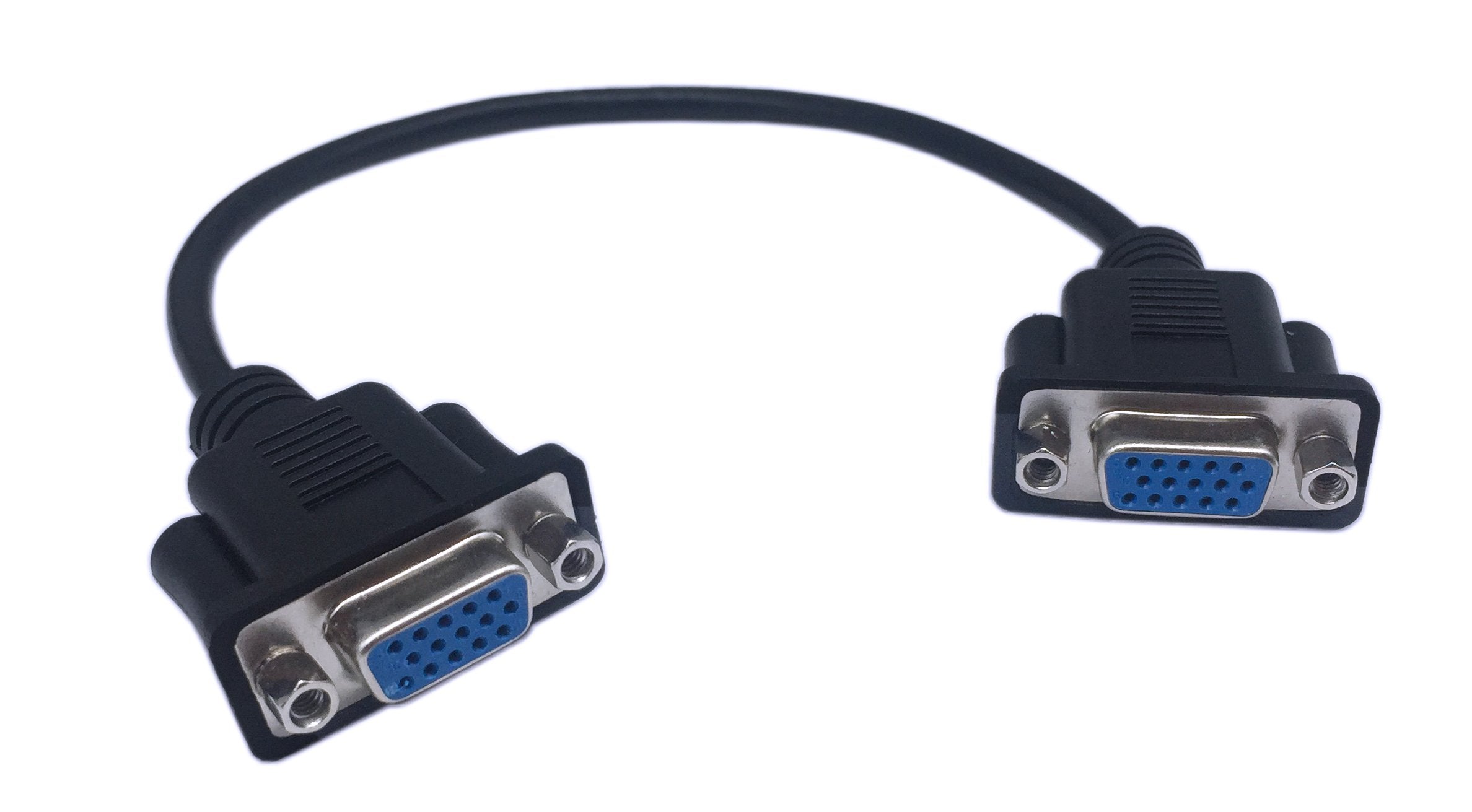 Cerrxian 1Ft Vga Svga 15 Pin Hd15 Female To Female Gender Changer Adapter Extension Video Monitor Cable For Pc Laptop Tv Porject